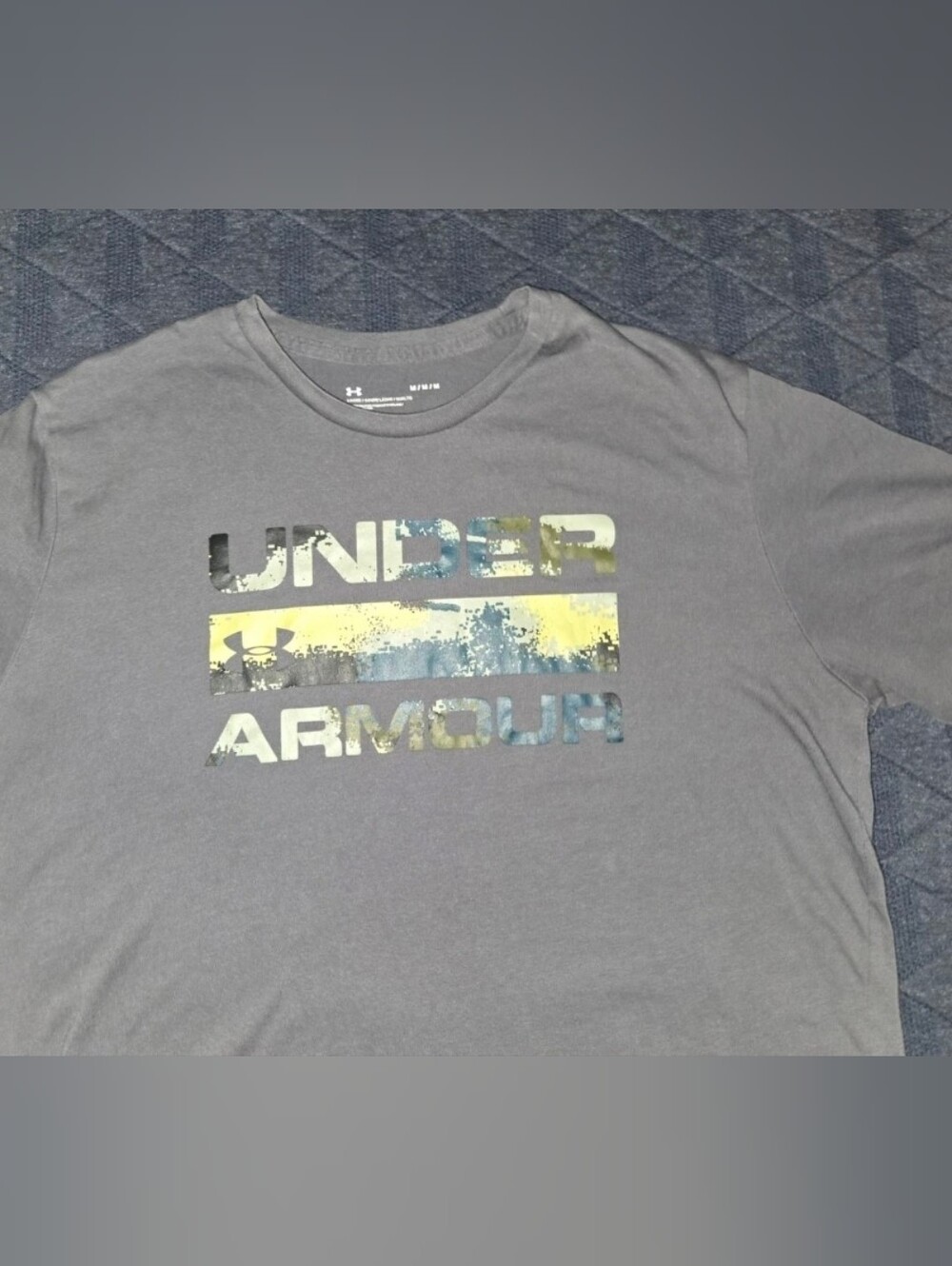 Under Armour Mens Heat Gear Loose Fit Green Cotton Blend T-Shirt M Large